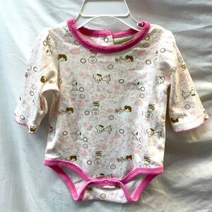 Vintage snoopy Pink and White Kids One Piece baby sz 6mos